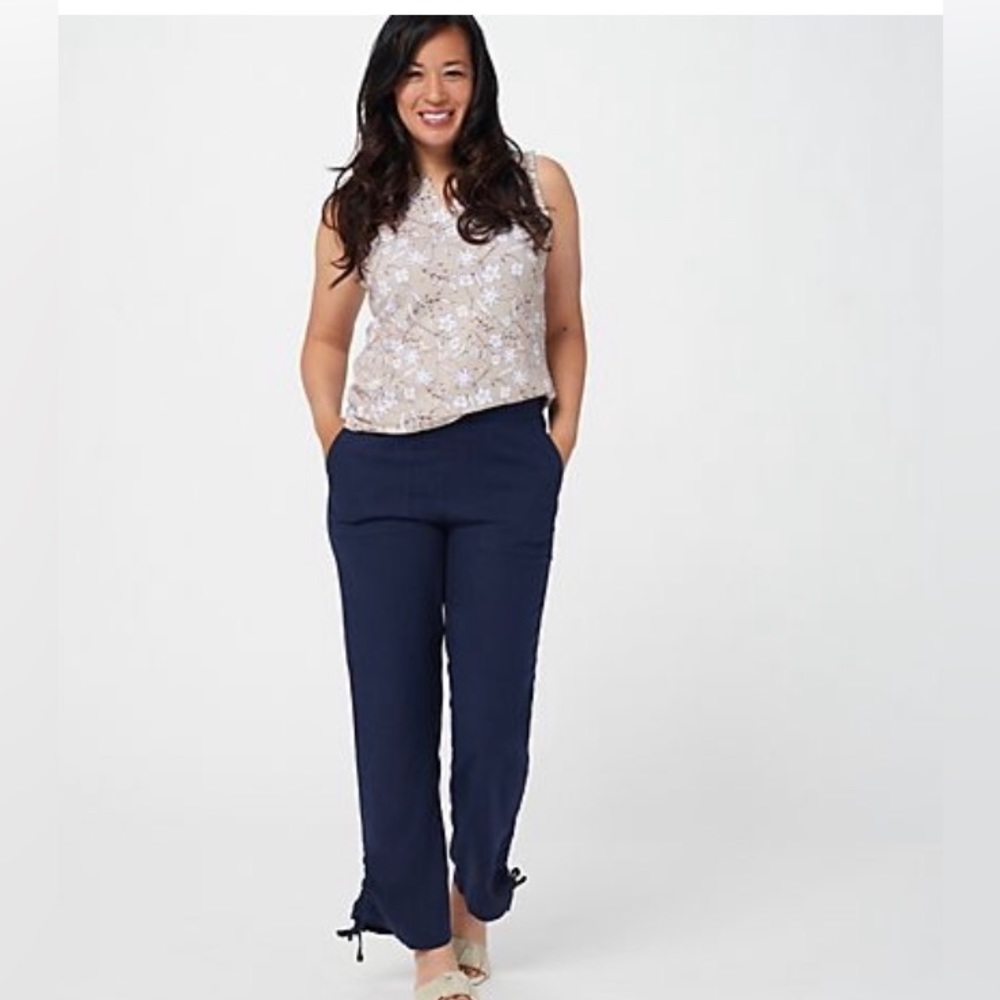 Denim & Co. Naturals Linen Blend Cinched AnklePants